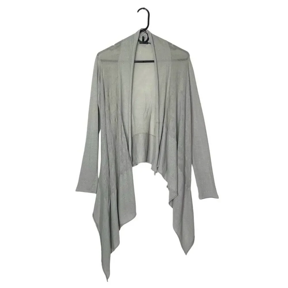 Stella Carakasi Open Front Cardigan S/M Lyocell‎ Cotton Olive Textured Knit